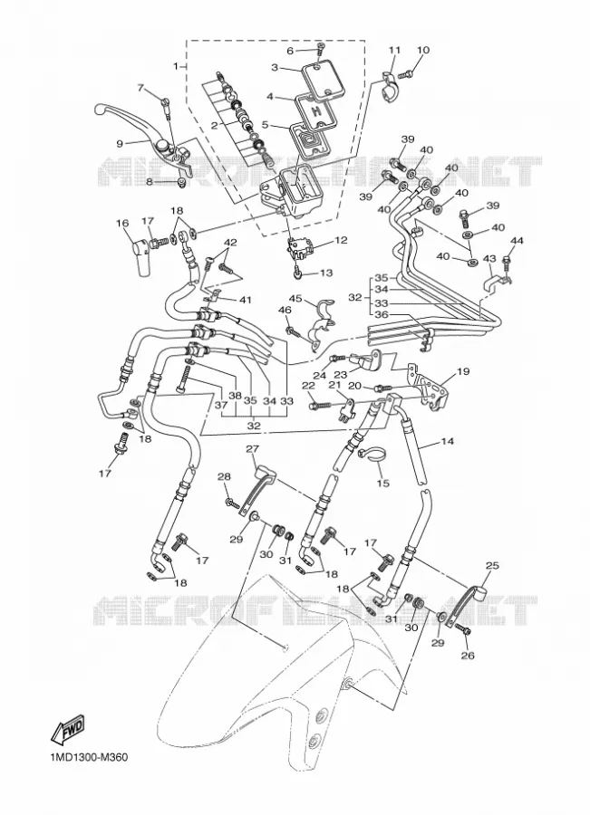 REMPOMP VOOR Yamaha MOTO 1300 2016 FJR  FJR1300-AE