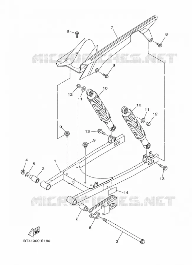 ACHTERBRUG / SCHOKBREKER Yamaha MOTO 125 2017 YS  YS125-5C