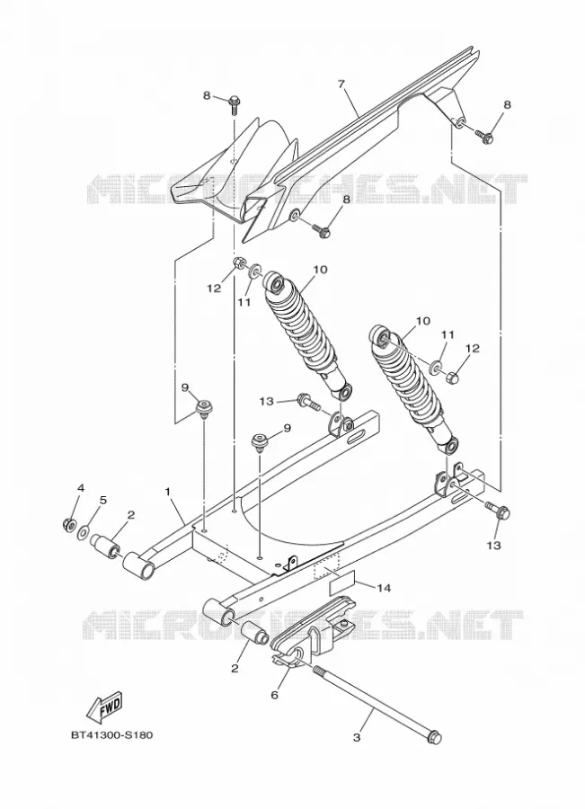 ACHTERBRUG / SCHOKBREKER Yamaha MOTO 125 2017 YS  YS125-5C