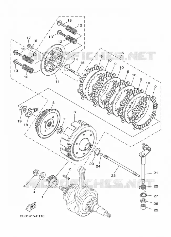 STARTMOTOR KOPPELINGS Yamaha MOTO 125 2017 YS  YS125-5C