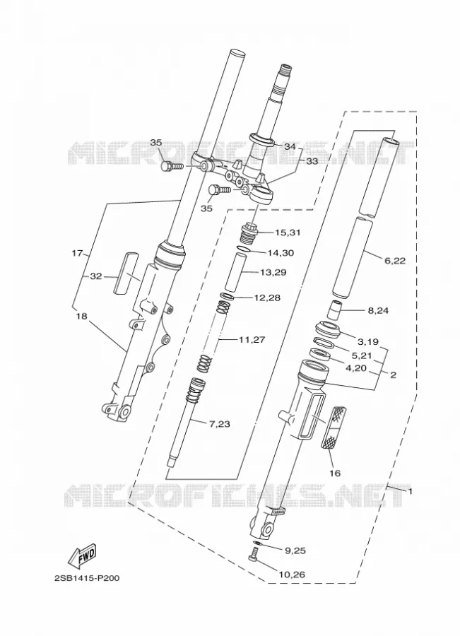 VOORVORK Yamaha MOTO 125 2017 YS  YS125-5C