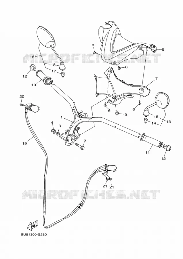 STUUR / KABEL Yamaha SCOOTER 125 2017 TRICITY  MWS125-C