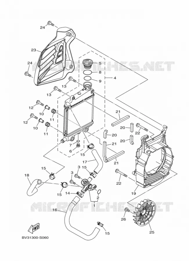 RADIATEUR / SLANG Yamaha SCOOTER 125 2017 NMAX  GPD125-A