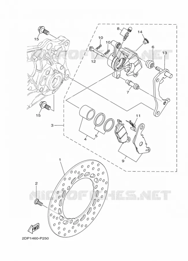 REMKLAUW ACHTER Yamaha SCOOTER 125 2017 NMAX  GPD125-A