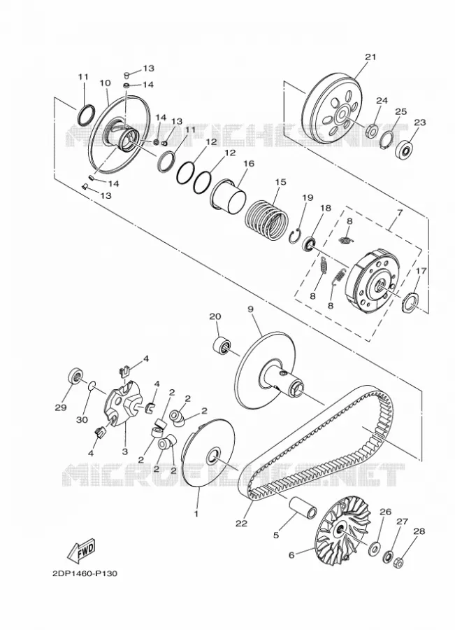 STARTMOTOR KOPPELINGS Yamaha SCOOTER 150 2017 NMAX  GPD150-A