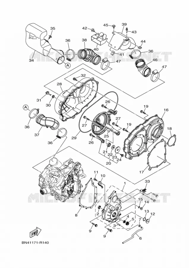 DEKSEL - MOTOR 1 Yamaha SIDE BY SIDE 700 2017 WOLVERINE  YXE700E