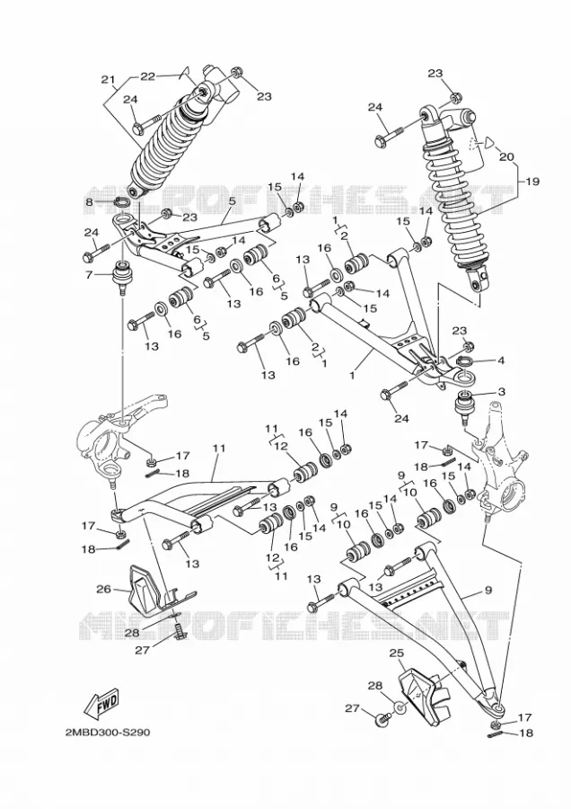OPHANGING / WIEL VOOR Yamaha SIDE BY SIDE 700 2017 WOLVERINE  YXE700E