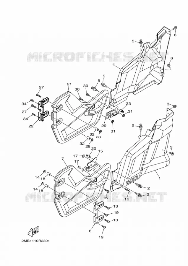 ZIJKUIPDEEL Yamaha SIDE BY SIDE 700 2017 WOLVERINE  YXE700E