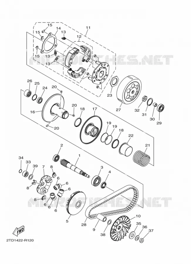 STARTMOTOR KOPPELINGS Yamaha SCOOTER 125 2017 DELIGHT  LTS125-C