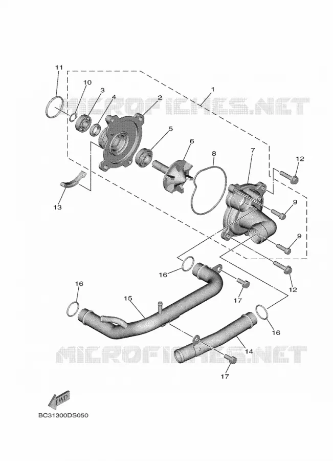 WATERPOMP / SLANGEN Yamaha SCOOTER 530 2017 TMAX SX  XP530-A