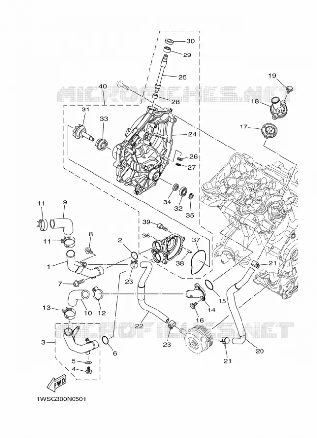 WATERPOMP / SLANGEN Yamaha MOTO 700 2016 MT  MT07A