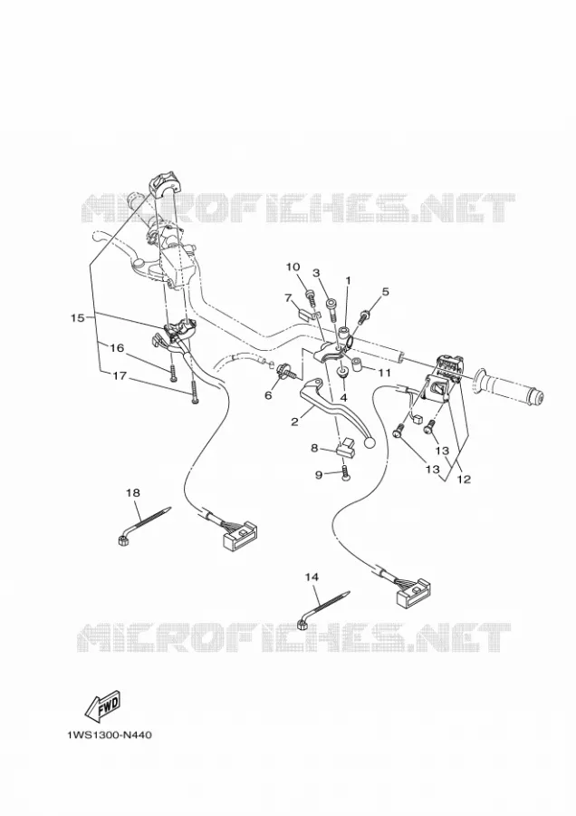 STUURSCHAKELAAR / HEVEL Yamaha MOTO 700 2016 MT  MT07A