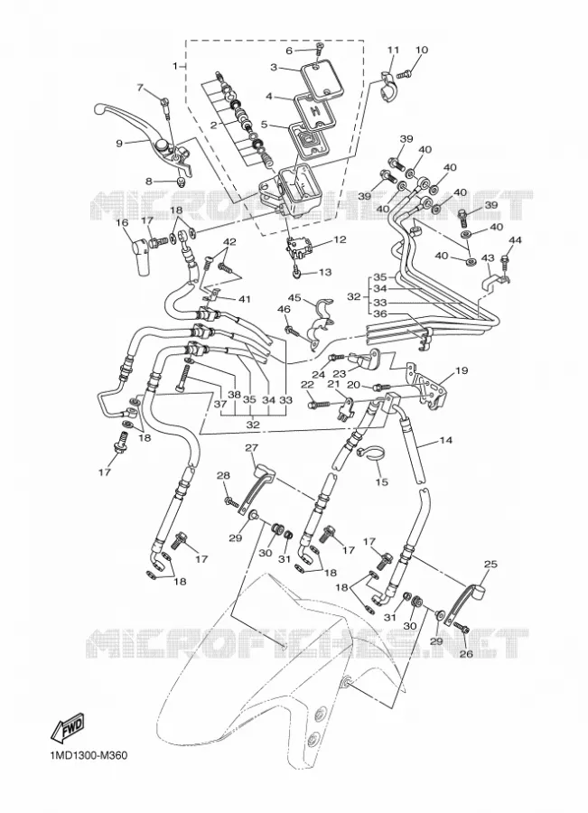 REMPOMP VOOR Yamaha MOTO 1300 2016 FJR  FJR 1300-AE