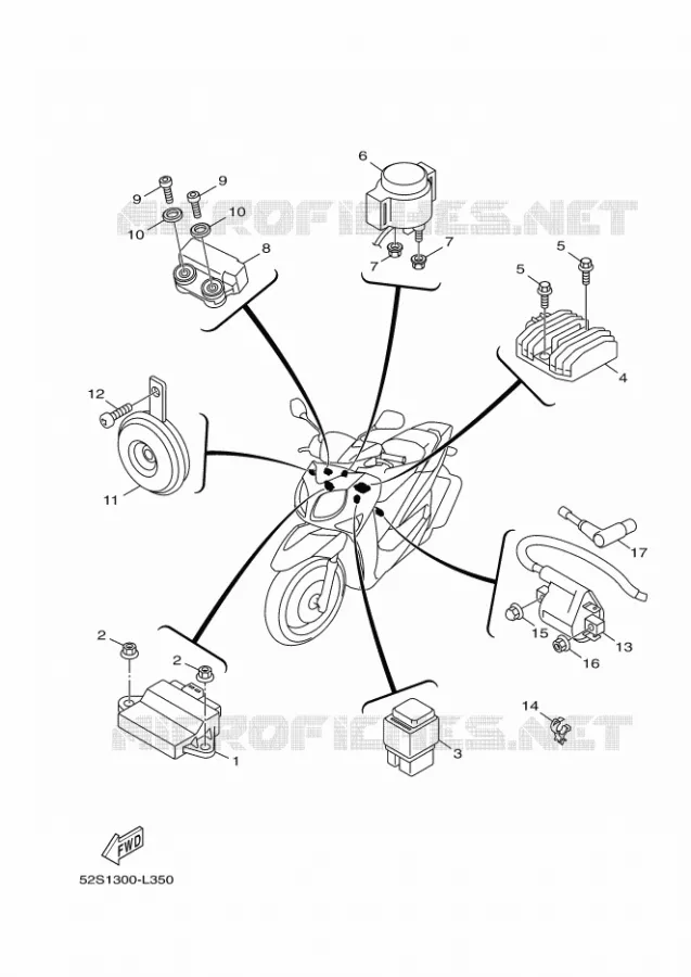 ELECTRISCH 1 Yamaha SCOOTER 125 2017 XENTER  HW125