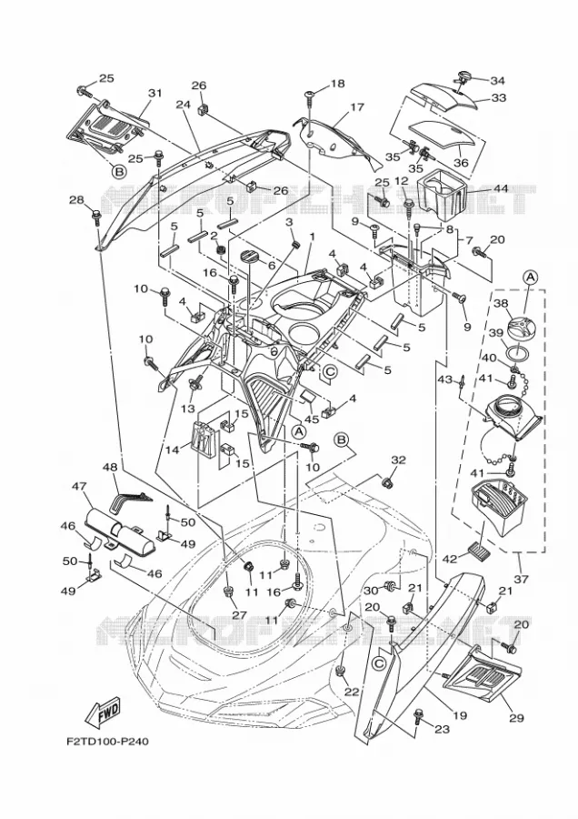 ENGINE HATCH 1 Yamaha WAVERUNNER 1800 2016 FX CRUISER  FB1800A-R