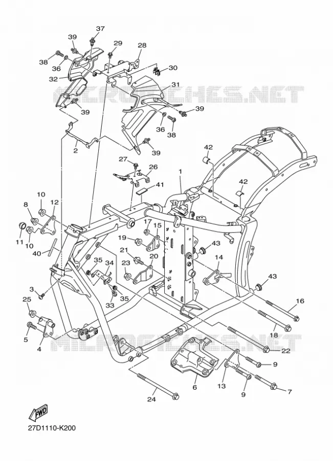 FRAME Yamaha MOTO 1300 2014 XVS  XVS1300CU