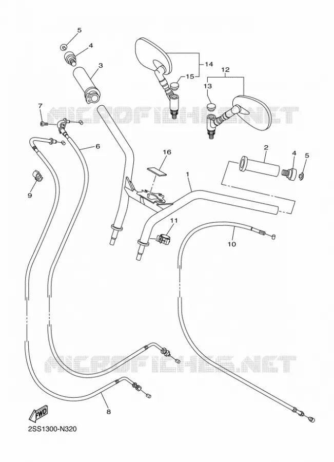 STUUR / KABEL Yamaha MOTO 1300 2014 XVS  XVS1300CU