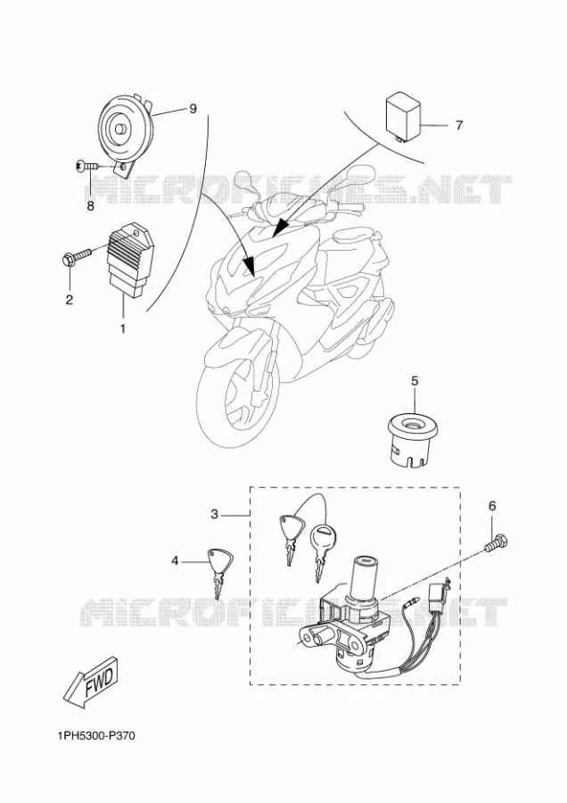 ELECTRISCH 1 Yamaha SCOOTER 50 2016 AEROX  NS50