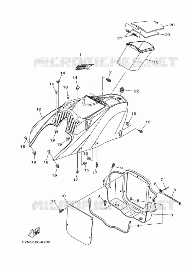 ENGINE HATCH 1 Yamaha WAVERUNNER 1100 2015 V1  VX1100E-P