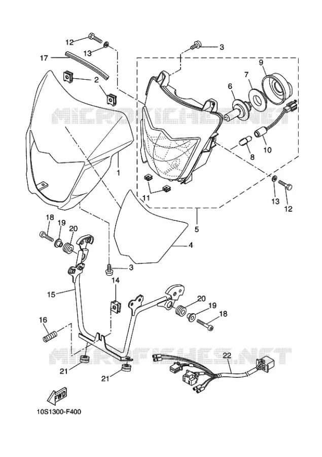 KOPLAMP Yamaha MOTO 660 2010 XTX  XT660X