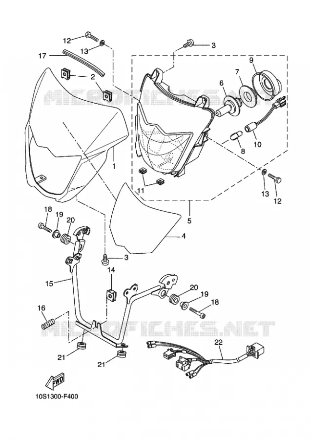KOPLAMP Yamaha MOTO 660 2010 XTX  XT660X