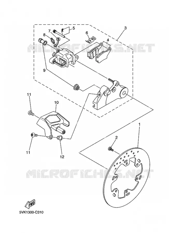 REMKLAUW ACHTER Yamaha MOTO 660 2010 XTX  XT660X