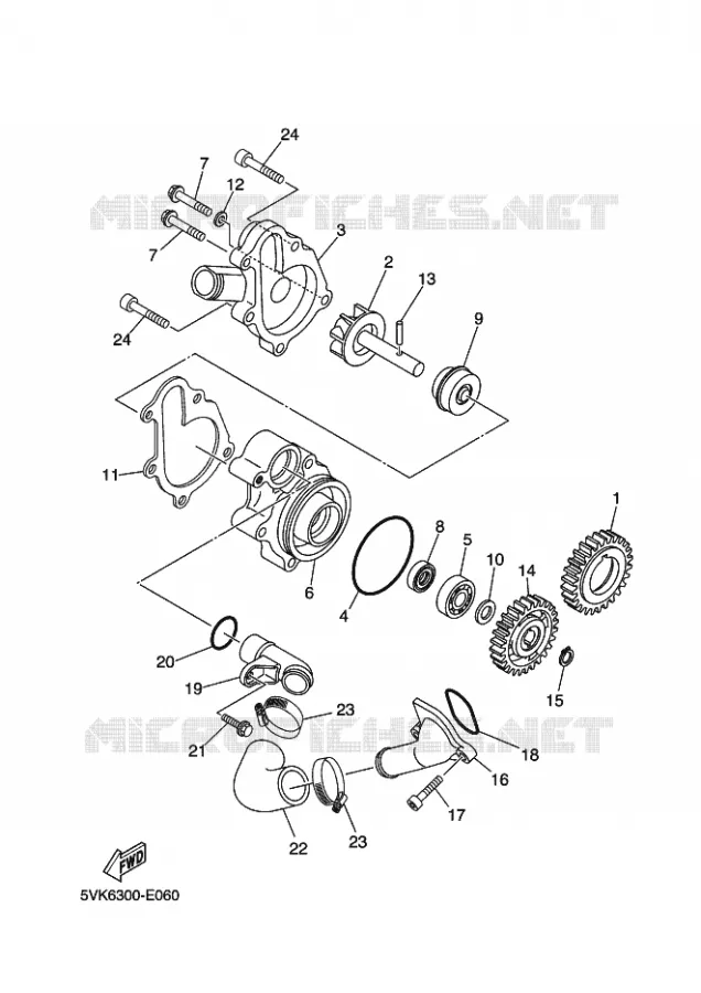 WATERPOMP / SLANGEN Yamaha MOTO 660 2010 XTR  XT660R