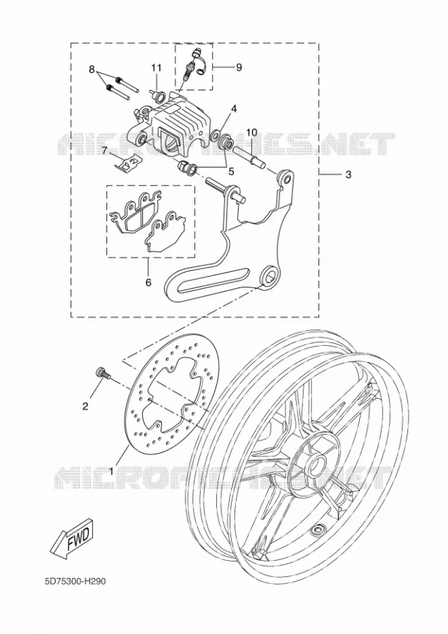 REMKLAUW ACHTER Yamaha MOTO 125 2010 YZF-R125  YZF-R125