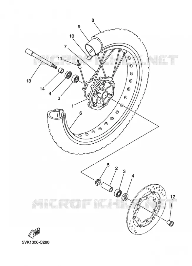 VOORWIEL Yamaha MOTO 660 2010 XTR  XT660R