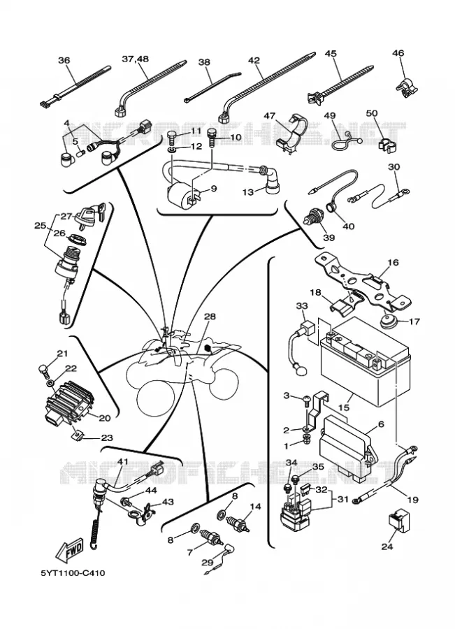 ELECTRISCH 1 Yamaha QUAD 350 2010 RAPTOR  YFM350 YFM35RZ YFM350R