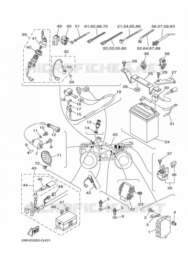 ELECTRISCH 1 Yamaha QUAD 350 2010 GRIZZLY 2WD  YFM350A