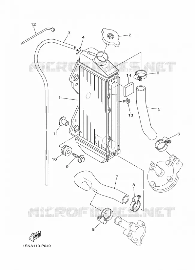 RADIATEUR / SLANG Yamaha MOTO 85 2018 YZ  YZ85LW