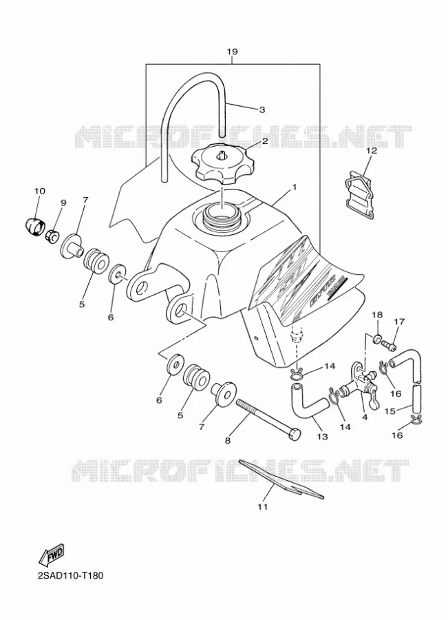 BENZINE TANK Yamaha MOTO 50 2018 PW  PW50