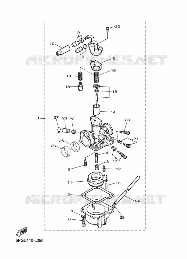 CARBURATEUR  Yamaha MOTO 50 2018 PW  PW50
