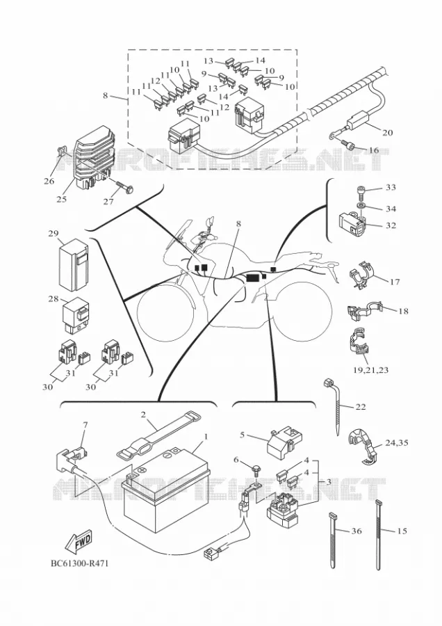 ELECTRISCH 1 Yamaha MOTO 700 2018 TRACER  MTT690-A
