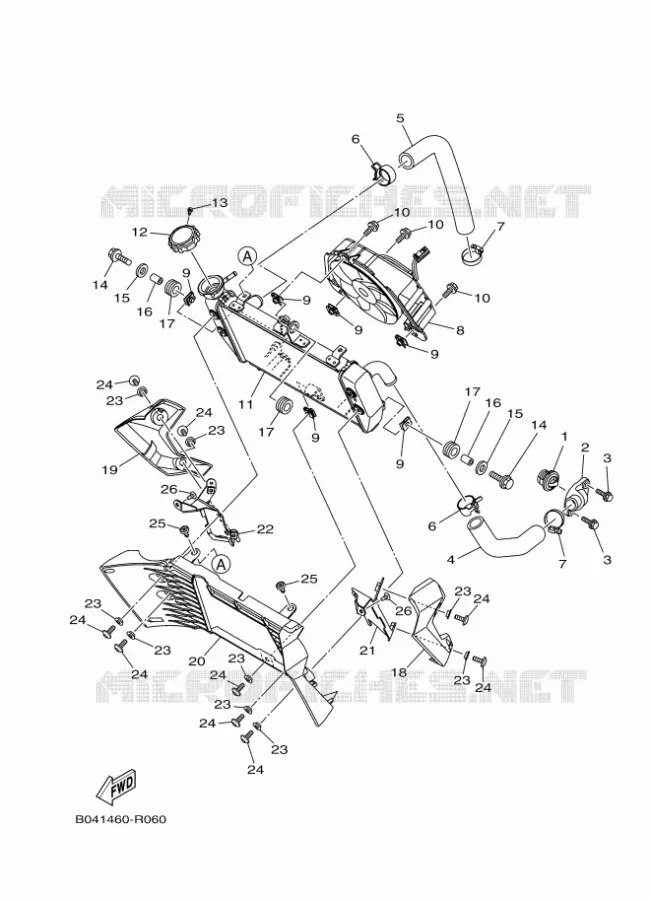 RADIATEUR / SLANG Yamaha MOTO 250 2018 MT  MTN250-A