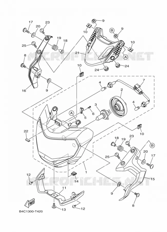 KOPLAMP Yamaha MOTO 700 2018 MT  MTN690-A