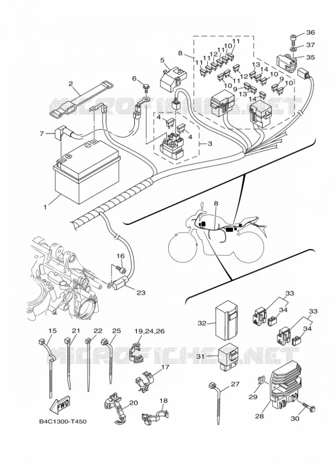 ELECTRISCH 1 Yamaha MOTO 700 2018 MT  MTN690-A