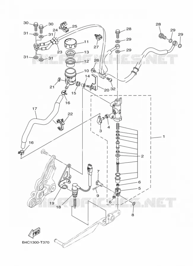 REMPOMP ACHTER Yamaha MOTO 700 2018 MT  MTN690-A