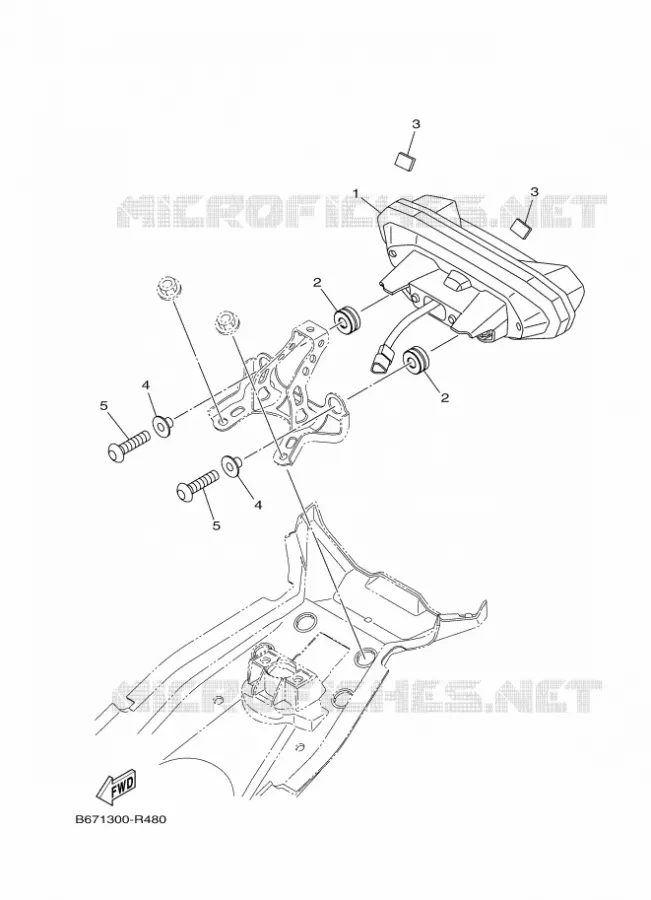 ACHTERLICHT Yamaha MOTO 1000 2018 MT  MTN1000