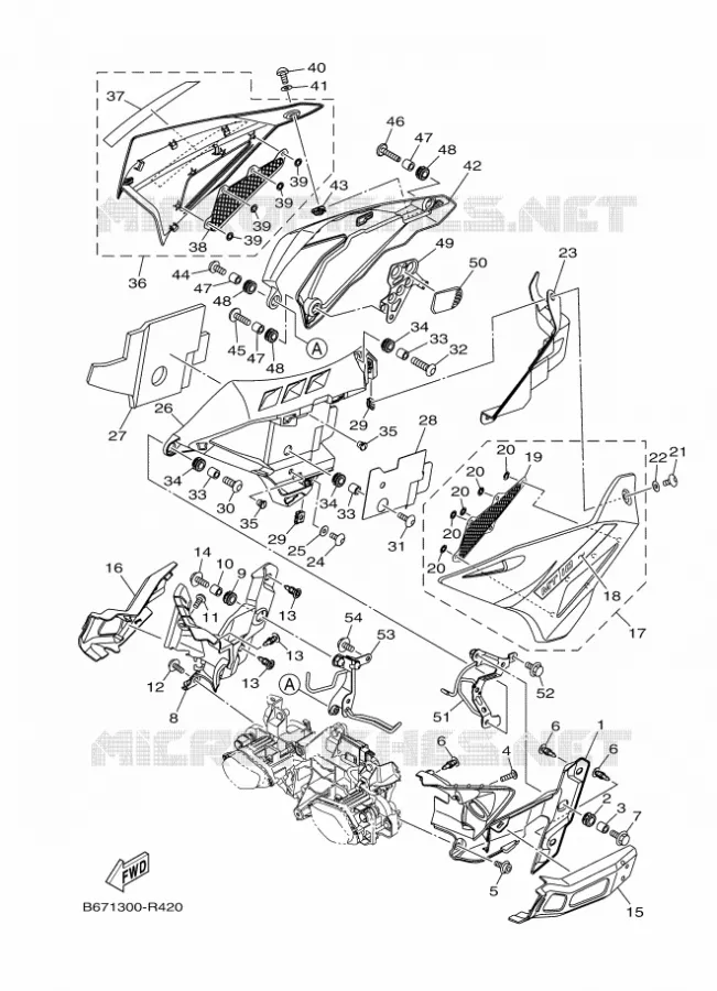 COWLING 3 Yamaha MOTO 1000 2018 MT  MTN1000