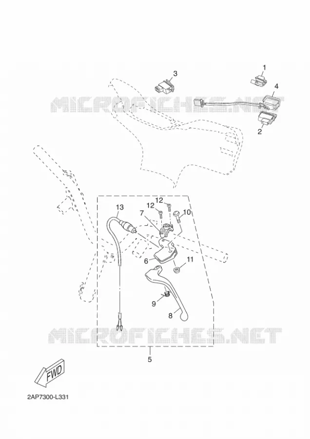 STUURSCHAKELAAR / HEVEL Yamaha SCOOTER 50 2012 NEOS 4  YN50F