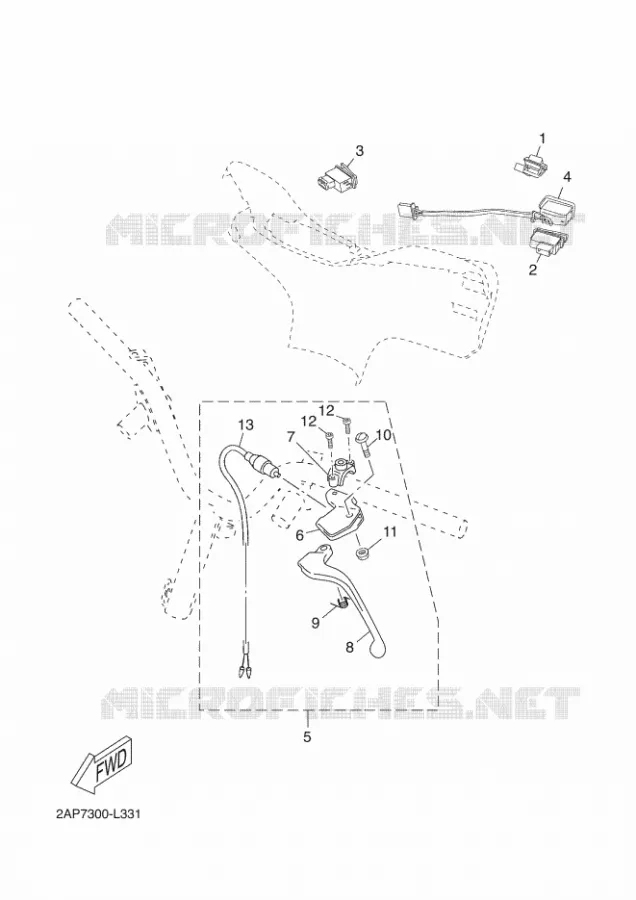 STUURSCHAKELAAR / HEVEL Yamaha SCOOTER 50 2012 NEOS 4  YN50F