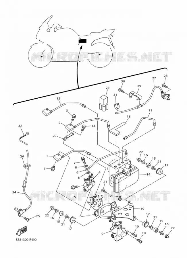 ELECTRISCH 3 Yamaha MOTO 1300 2018 FJR  FJR1300-A