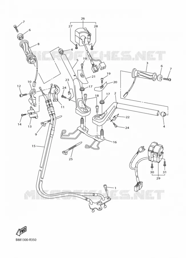 STUUR / KABEL Yamaha MOTO 1300 2018 FJR  FJR1300-A