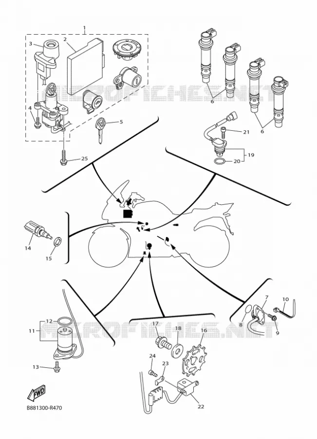 ELECTRISCH 1 Yamaha MOTO 1300 2018 FJR  FJR1300-A