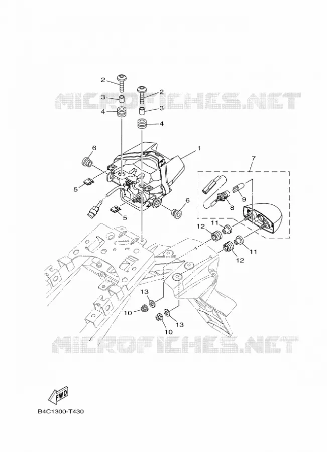 ACHTERLICHT Yamaha MOTO 700 2018 MT 35KW  MTN690-U