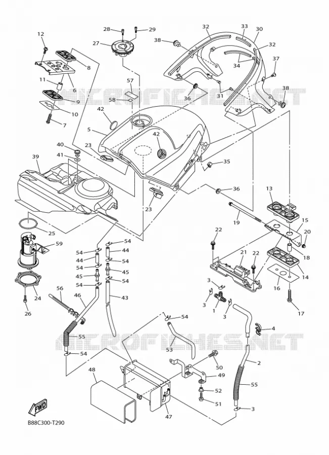 BENZINE TANK Yamaha MOTO 1300 2018 FJR AS  FJR1300-AS