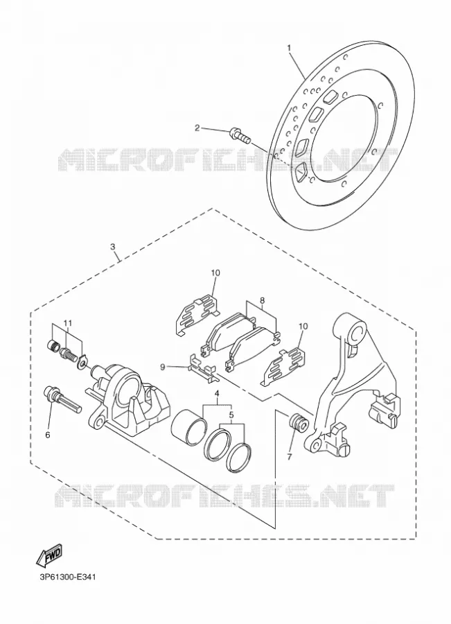 REMKLAUW ACHTER Yamaha MOTO 1300 2018 FJR AE  FJR1300-AE