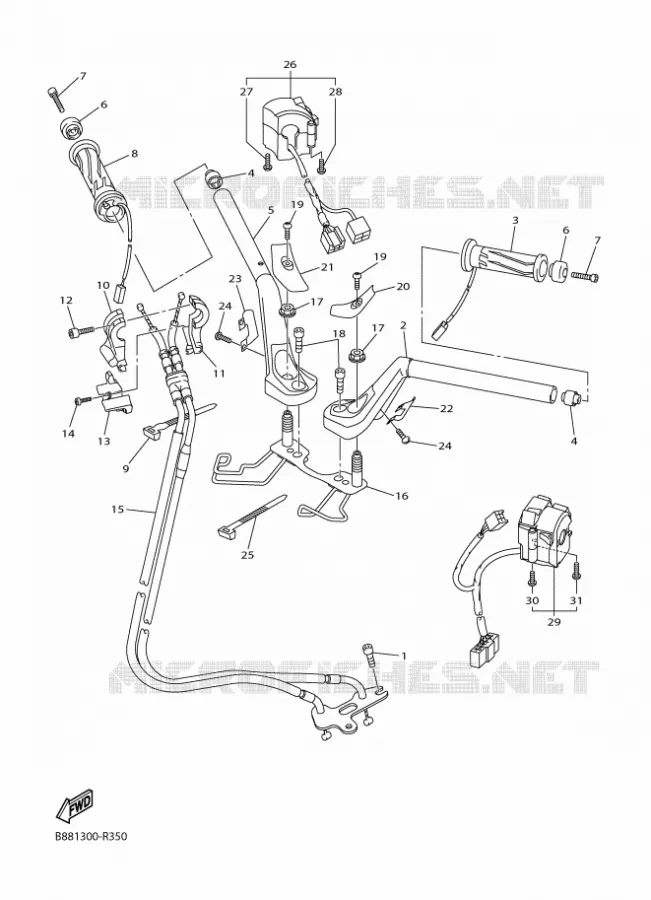 STUUR / KABEL Yamaha MOTO 1300 2018 FJR AE  FJR1300-AE